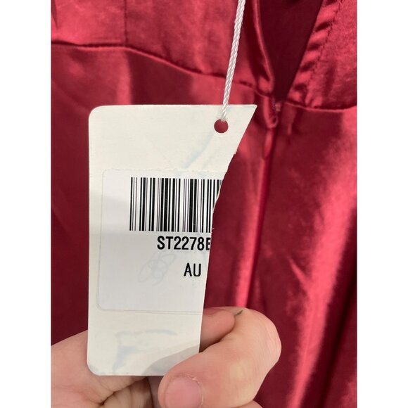 Selfie Leslie Thank Me Later Long Sleeve Open Back Dress Size Large Red Wine NEW - Picture 5 of 10